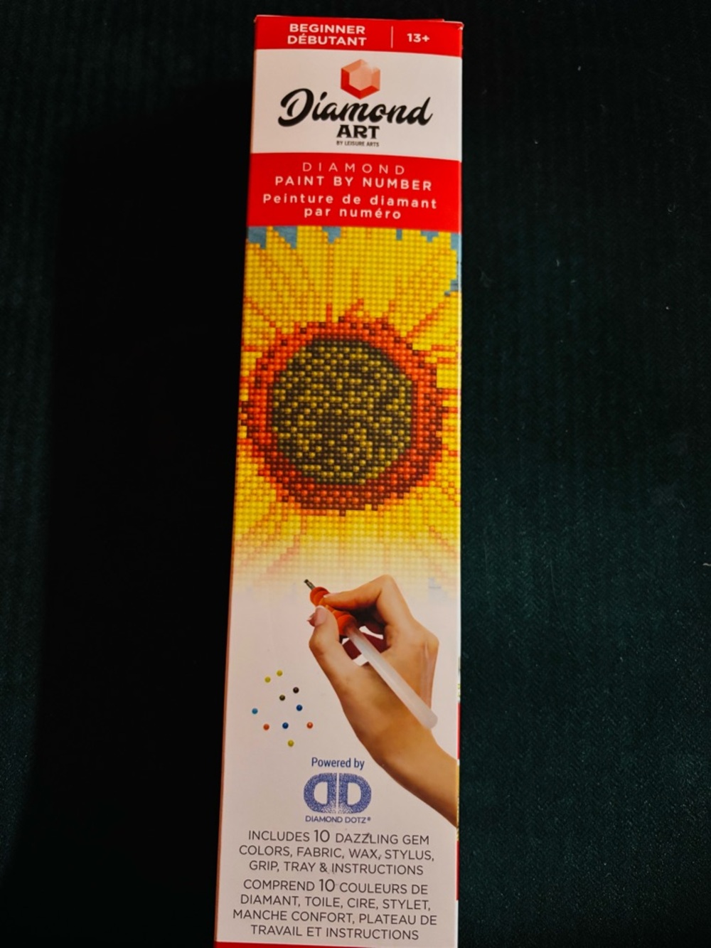 New Dazzle “Sunflower”, Round Drill DIY Diamond Painting Art Kit, 8x8”